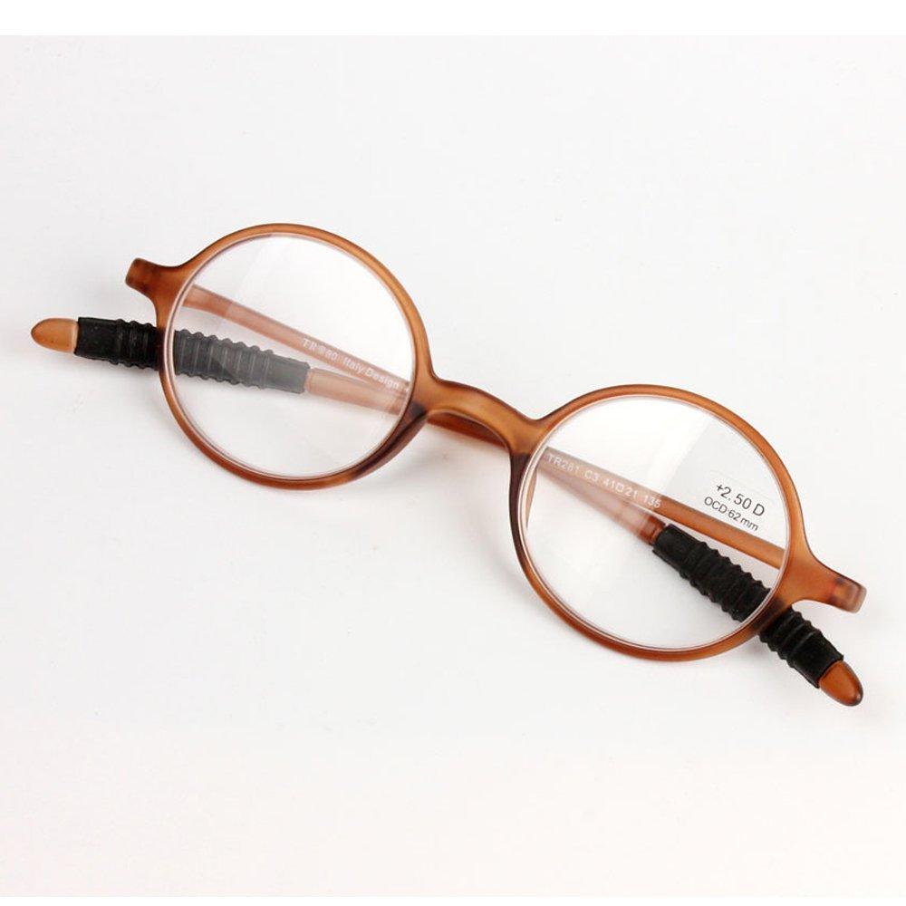 Retro Round Glasses Colors TR90 Reading Stylish Portable Reading Power Range To Set of 2 [Qi Song] (3 Available) Glasses, Glasses, "+1.0 +4.0" (+4.0,