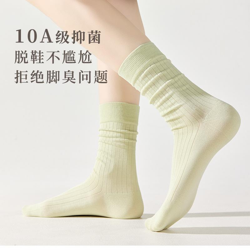 Women's Spring and Summer New Mesh Breathable Candy Colored Pure Cotton Pile Socks