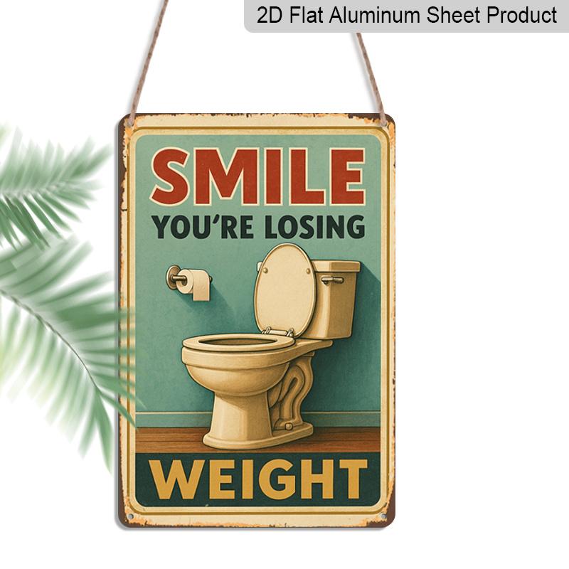 

2D Flat 1pc 7.87 X 11.81inch Metal Sign- Smile, The Secret To Easy Weight Loss Aluminium Sign, Suitable for Doors, Walls, Shops and Coffee Shops 20*30cm