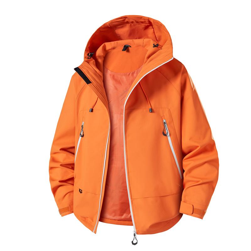 New Spring and Autumn Hooded Jacket for Men Outdoor Loose Couple Windproof Waterproof Work Jacket