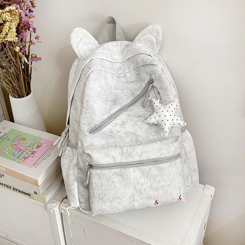 Schoolbag1011 New Korean Style Relaxed Simple Double Shoulder Backpack Japanese Style School Bag High Aesthetic Backpack for Middle and University