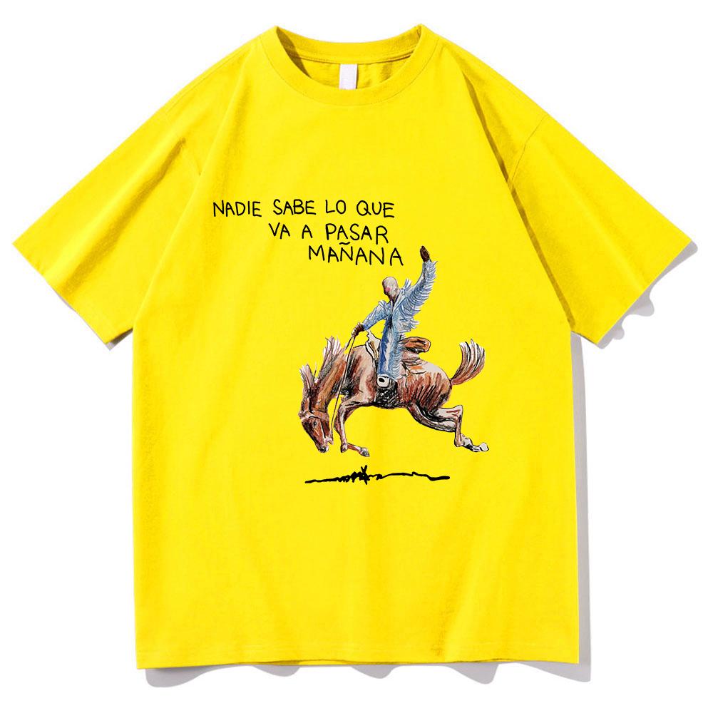 Bad Bunny Nadie Sabe Album Tee Men Women TShirt Short Sleeve Commemorate Tshirt Harajuku Unisex Clothing Pure Cotton Fan Gifts