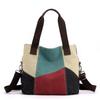 Canvas-Tragetasche für Damen mit Colorblock-Design und mehreren Taschen für den täglichen Gebrauch