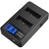 Portable LCD Micro USB Chargers for Olympus D750, SH21, SP800UZ, Battery Convenient Double Slot Charger Repalcement