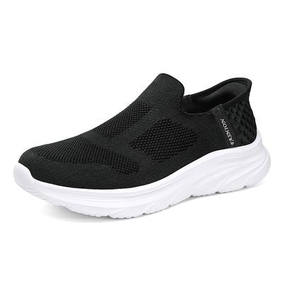 Men's Hands Free Slip-on Loafers Comfortable Walking Shoes Breathable Knit Casual Sneakers