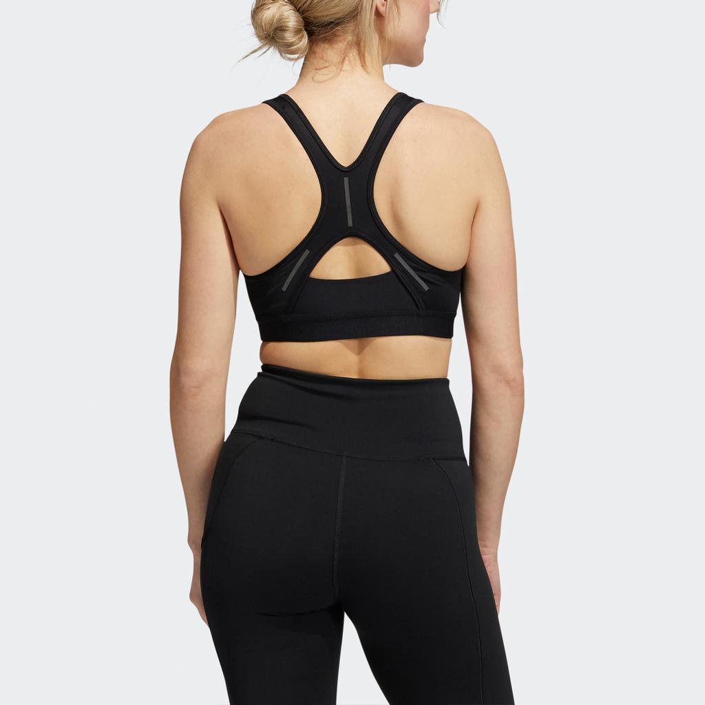 Adidas Reflective Medium Support Running Training Bra Women Sports Bra Black GR8250