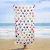 Cute Dog Cat Paw Heart Love Beach Towel, Puppy Footprint Oversized Quick Dry, Sand Proof Lightweight Travel Pool Mat
