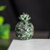 Natural Crystal Resin Pineapple Figurine With Lucky Symbol For Office Desk Decor Gift For Friends