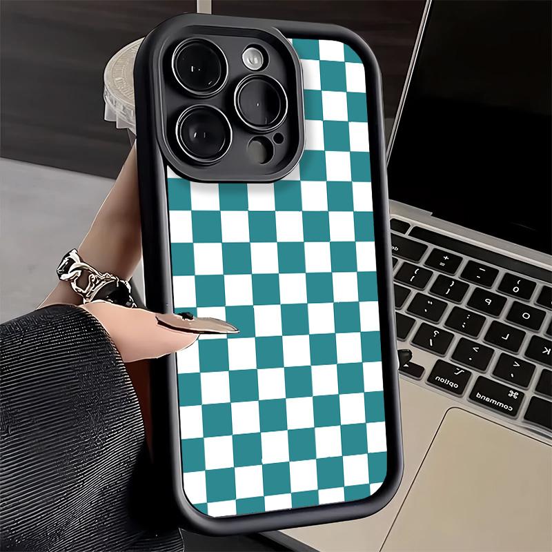 Phone Case for iPhone 17 Air 16E 15 16 Pro Max Retro Classic Chess Board Grid Cover 14 Plus 13 12 Mini Soft Shell Silicone Funda