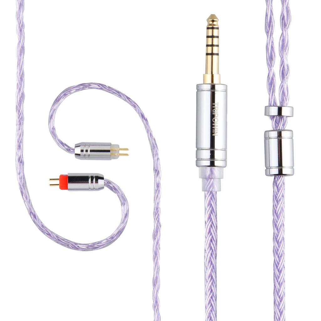 Tripowin Zonie 16 Core Silver Plated Kabel SPCHIFI Upgrade sluchátek a (4,4 mm-0,78 mm2pinový, levandulová)
