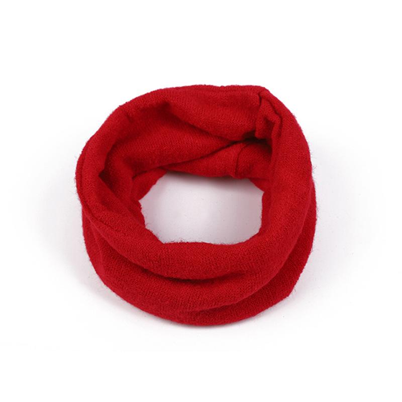 

Вязаный шерстяной шарф осень и зима однотонный одинарный круг теплый защита шеи уличный универсальный однослойный шарф one size fits all красный