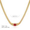 High-end Charm Stainless Steel Cat's Eye Stone Necklace Vintage Style Ancient Geometric Link Chain Choker