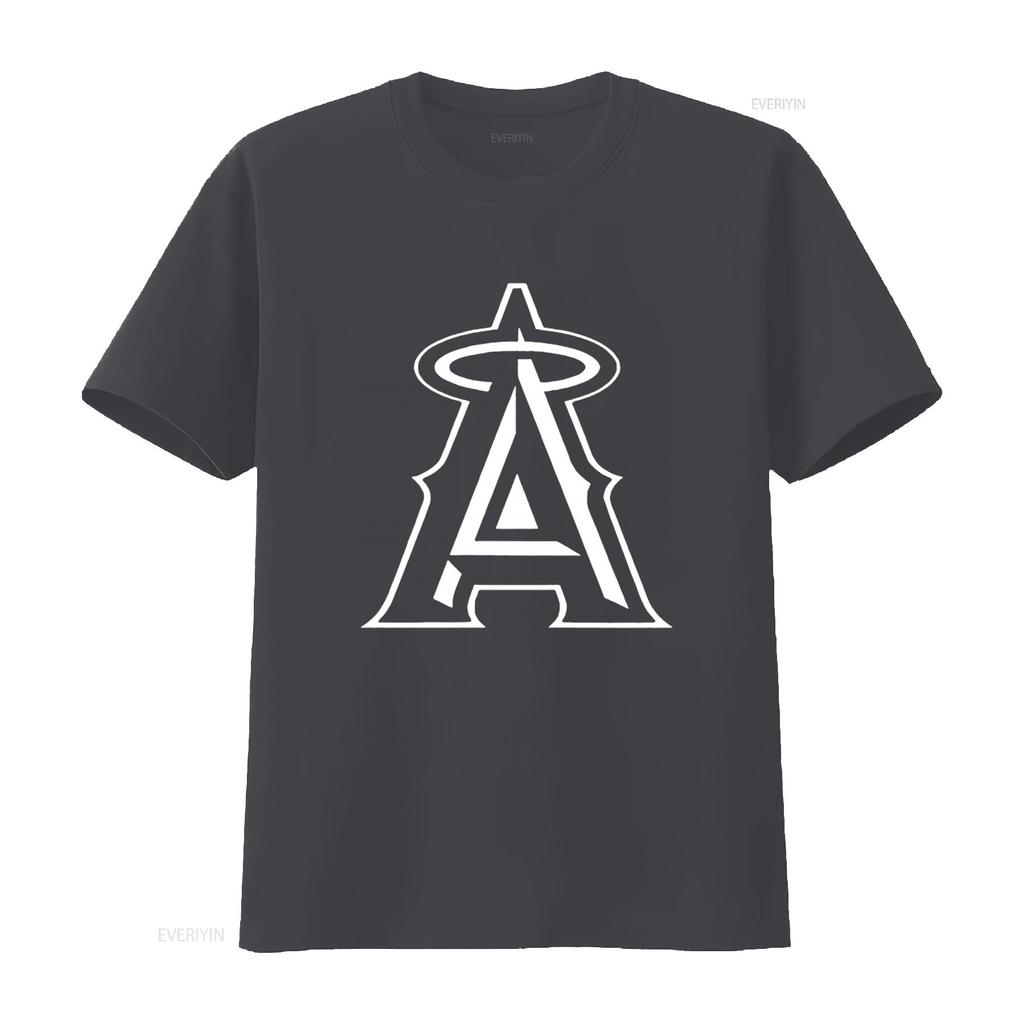 Angels Black Fan Baseball California Anaheim Champs All Cotton T Shirt For  Vintage Washed Comfortable Breathable Versatile