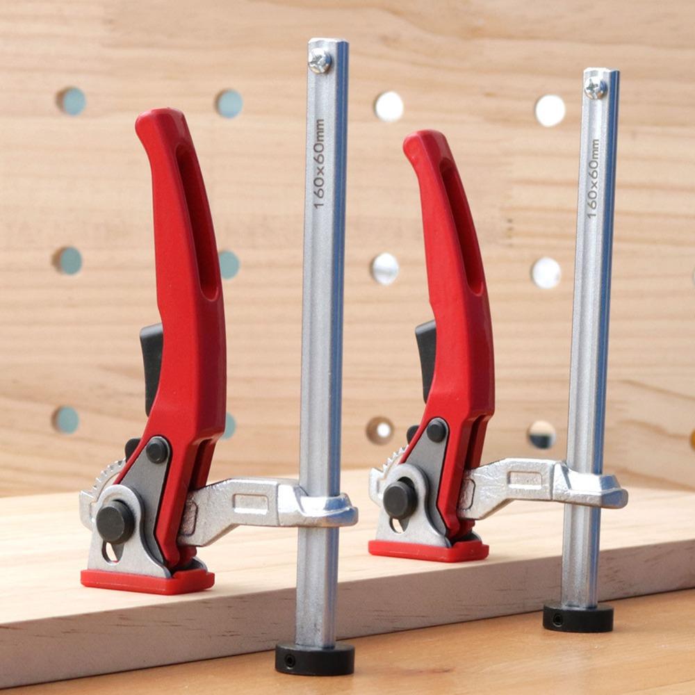 2pcs Ratchet Mechanism Bench Dog Clamp 20mm Base Woodworking Clamp Hold Down Clamp Table Workbench