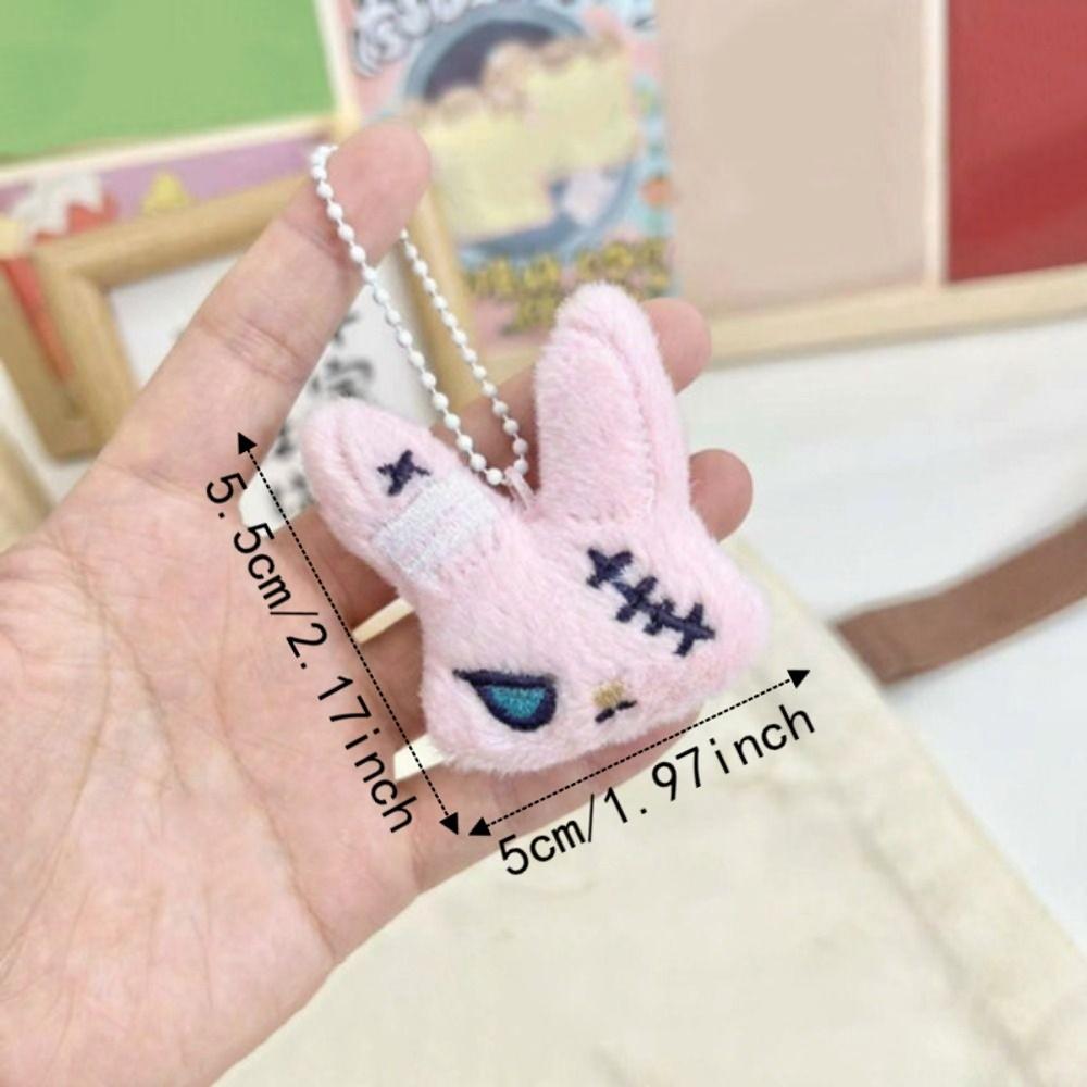 Animal Plush Rabbit Brooch Cute Halloween Key Rings Fashion Fluffy Backpack Pendant Party Gifts