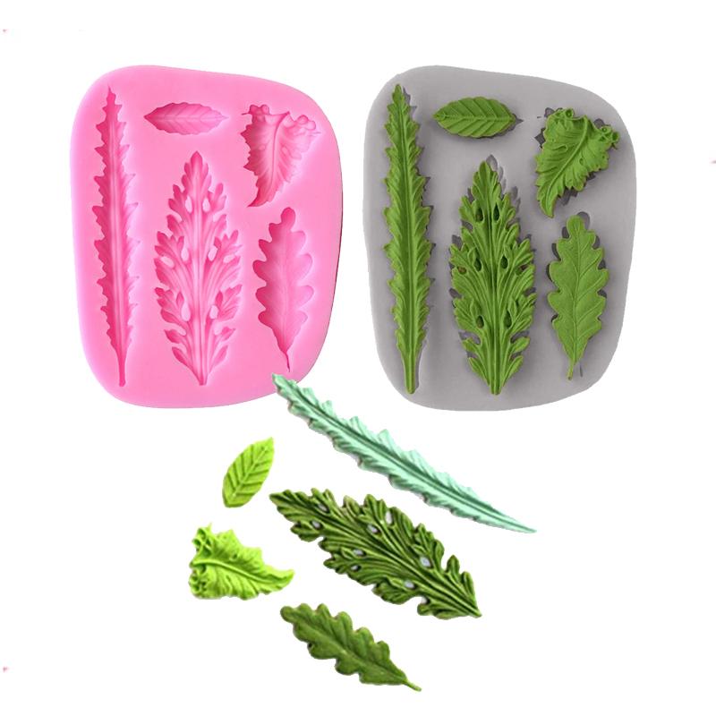 Baumblatt Silikonform Blätter Harzform Kuchen Ton Fondant Form Dekorationswerkzeuge Cupcake Topper Küchenzubehör Artikel Backen
