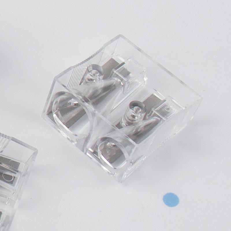10Pcs Pencil Sharpener 2-Hole Pencil Sharpener Transparent Pencil Sharpener