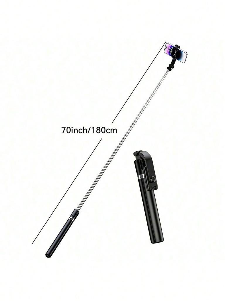 70'' Extendable Selfie Stick Tripod With Wireless Remote & Light – Portable Phone Stand For Smartphones And Cell Phones