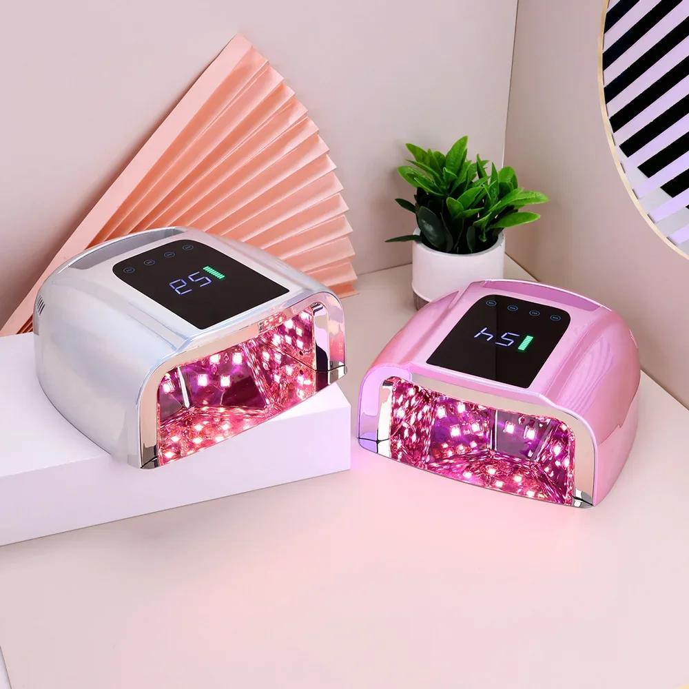 96W Wireless Nail Dryer Rechargeable UV Nail Lamp Dryer for Gel Polish Professional Nail Art Manicure Tools for Home