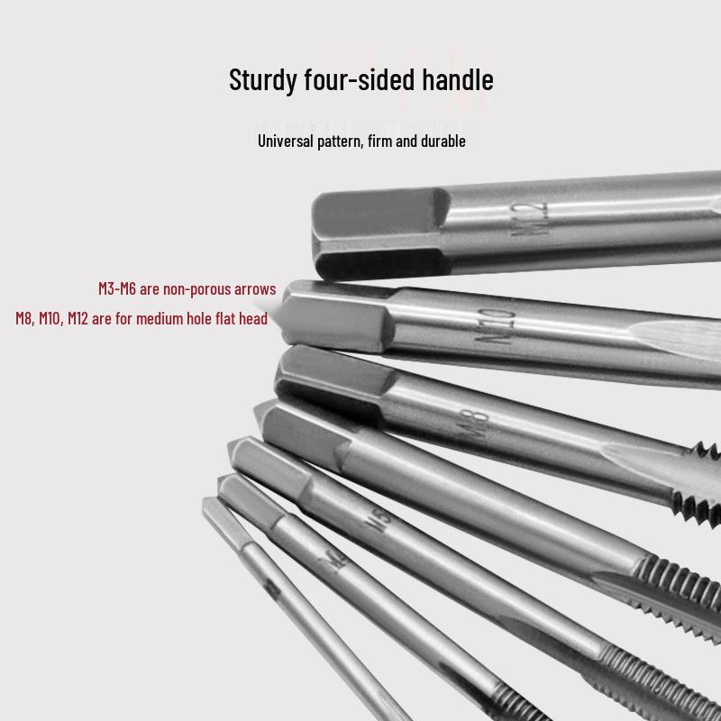 M3-M12 Straight Flute Taps Set for Quick Internal Thread Repair