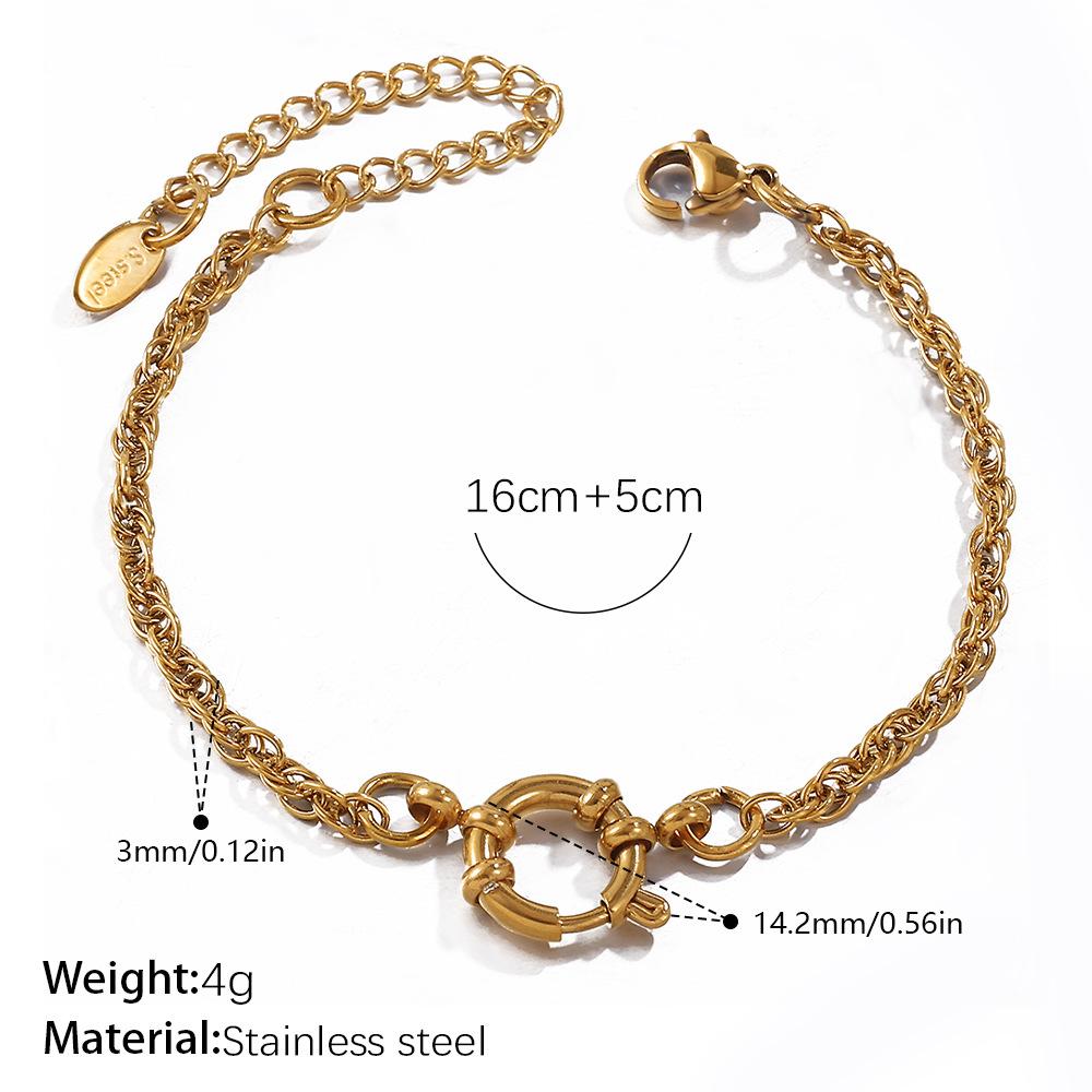 Simple Stainless Steel Freshwater Treasure Green Bead Zircon Snake Bracelet Moon Zircon Versatile Pendant Necklace Female