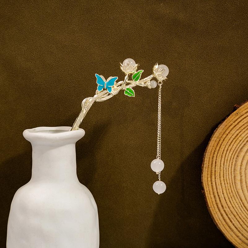 Nationalstil Perle Blume Quaste Quaste Quaste Anhänger Hanfu Accessoire Haarnadel Weiblich Neu Chinesisch Antiker Stil Glockenblume Haarnadel