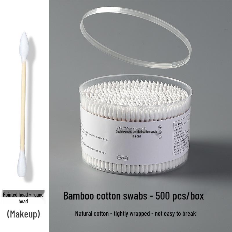 Dual-Ended Disposable Cotton Swabs for Ear Cleaning, Makeup Removal, and Personal Hygiene.