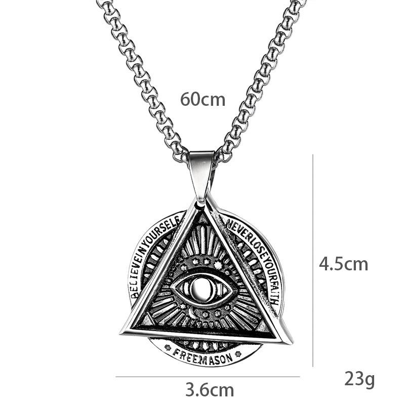 Vintage Dark Demon'S Eye Stainless Steel Necklace Female Niche Design Punk Accessories Hip Hop Cold