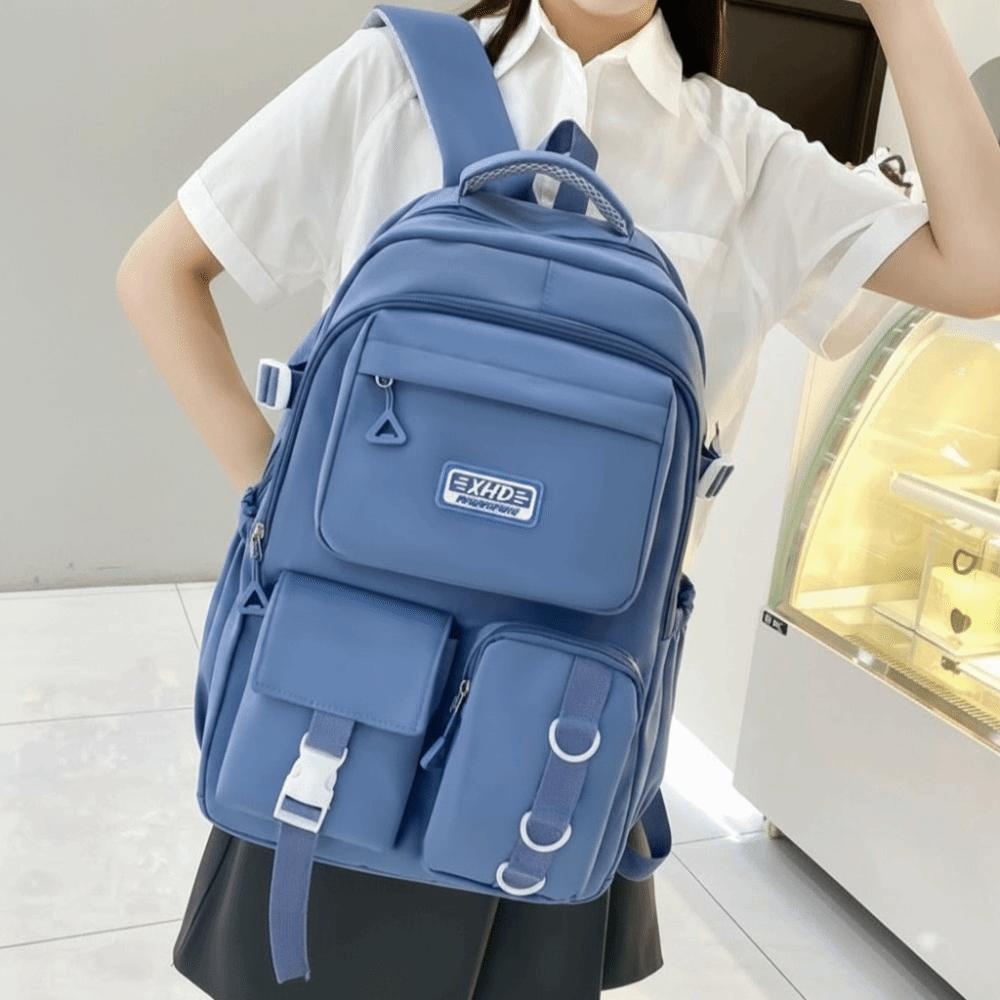 Large Capacity Laptop Rucksack Multi-pocket Travel Schoolbag Cute School Backpack Women