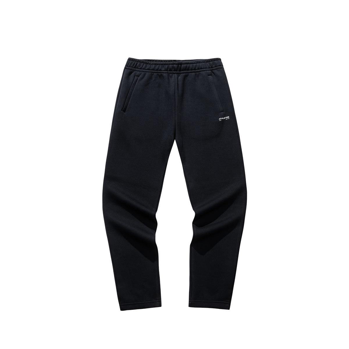 

Anta Training Series Solid Color Mid-Rise Comfortable Breathable Versatile Thick Cuffed Knitted Sports Pants Men Pants Black 152437352R-3 M