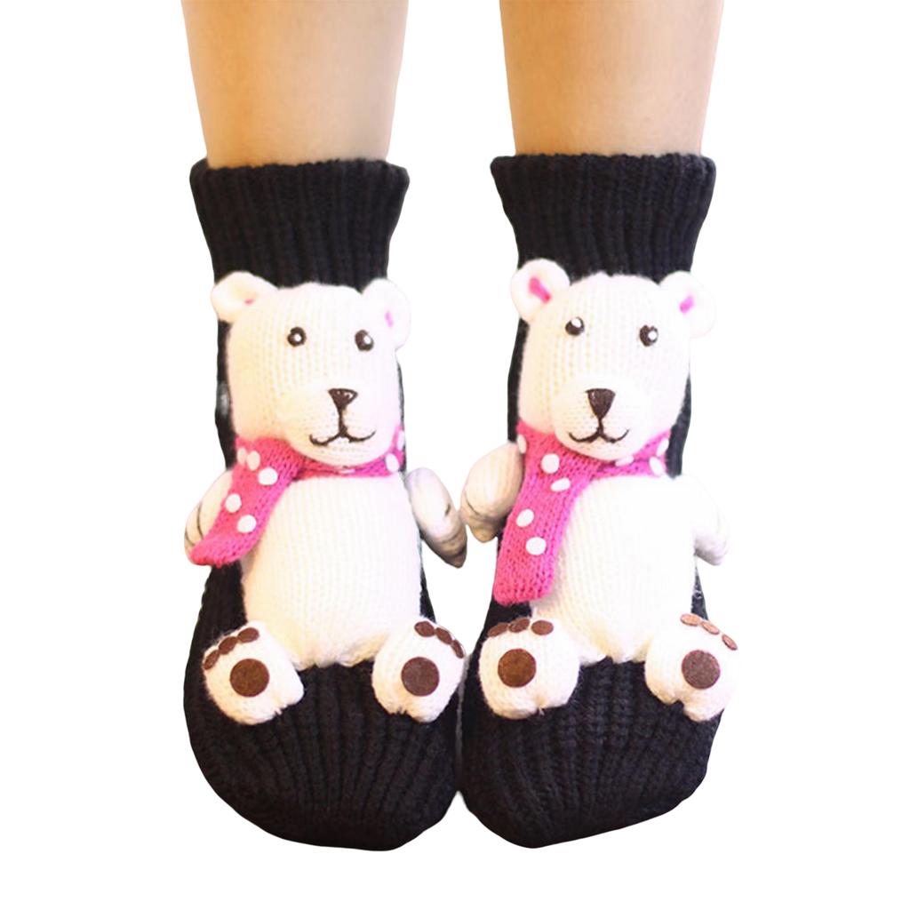 Dámské silně pletené nepromokavé teplé ležérní podlahové kobercové ponožky