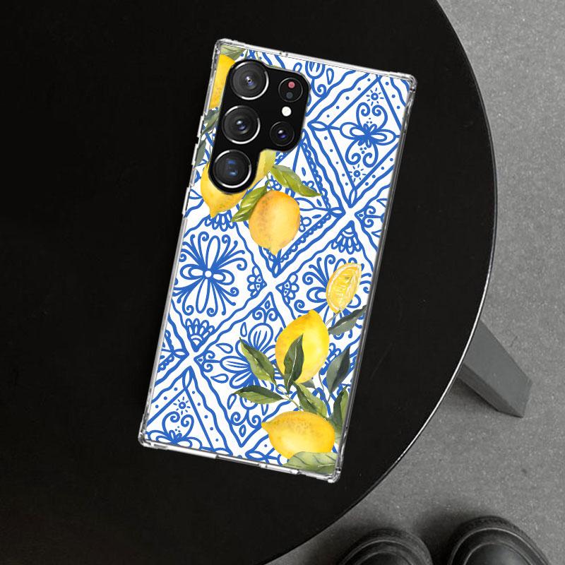 Mediterranean Lemon Phone Case Cover for Samsung Galaxy S26 S25 Edge S24 S23 Ultra S22 Plus S21 FE S20 + Art Customized Fundas G
