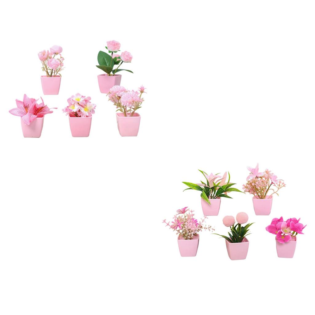5Pcs Simulated Flower Pots Remembrance Gift Faux Flower Bouquet Vases for Office Farmhouse Dining Room Bookshelfcabinet Party