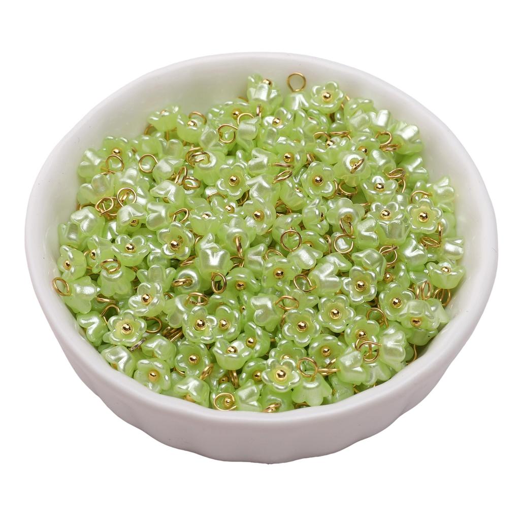 Resin Charms Imitation Pearl Preserving Mini Flower Pendant For Jewelry Making Accessories