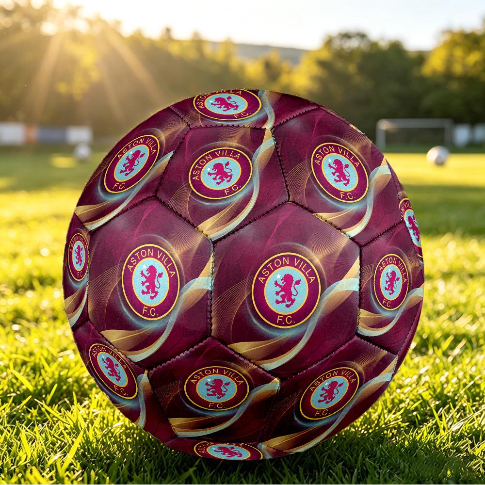 Aston Villa FootballPrinted Size 5 Soccer Ball, Anti Slip Adult Match Football Souvenir for Football Fans