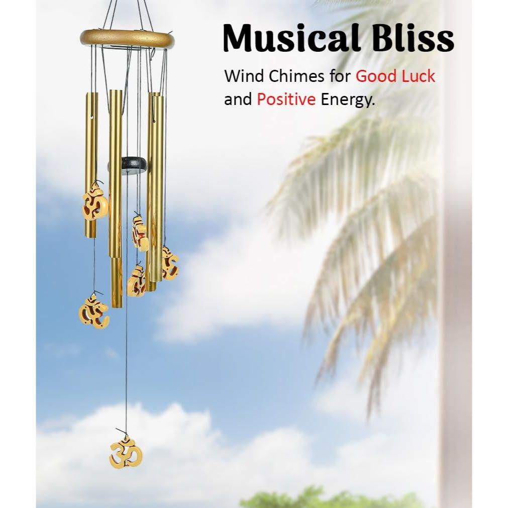 Závěsné zvonkohry na balkon, do ložnice a obývacího pokoje | Perfektní dárkové předměty pro ženy k nastěhování, bytová dekorace a pokojová dekorace Om, 5 trubek