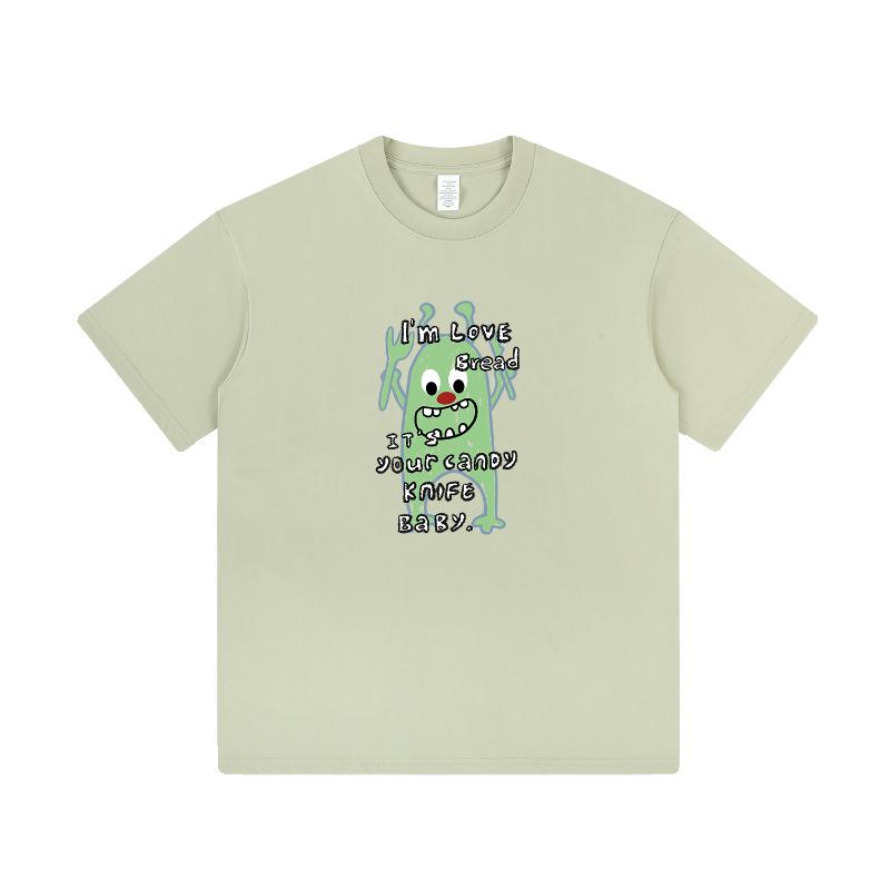 Unisex Hong Kong Style Cartoon Clown Print Pure Cotton Short-Sleeve T-Shirt