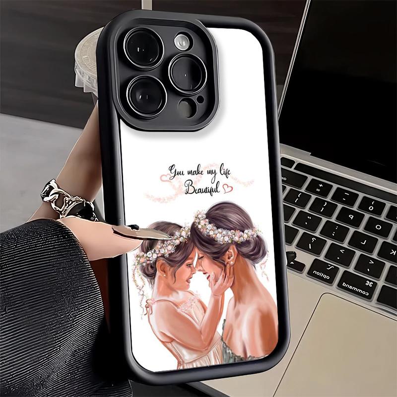 Phone Case for iPhone 17 Air 16E 15 16 Pro Max Mom Baby Girls Theme Cover 14 Plus 13 12 Mini Soft Shell Silicone Fundas