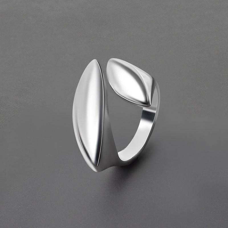 Stainless Steel Simple Smooth Metal Heart Rings For Women Men Y2K Trendy Open Ring Korean Elegant Party Jewelry Couple Gifts