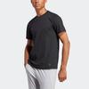 Adidas Yoga Training Tee Solid Color Logo Short Sleeve T-Shirt Men Tops Black IB8956