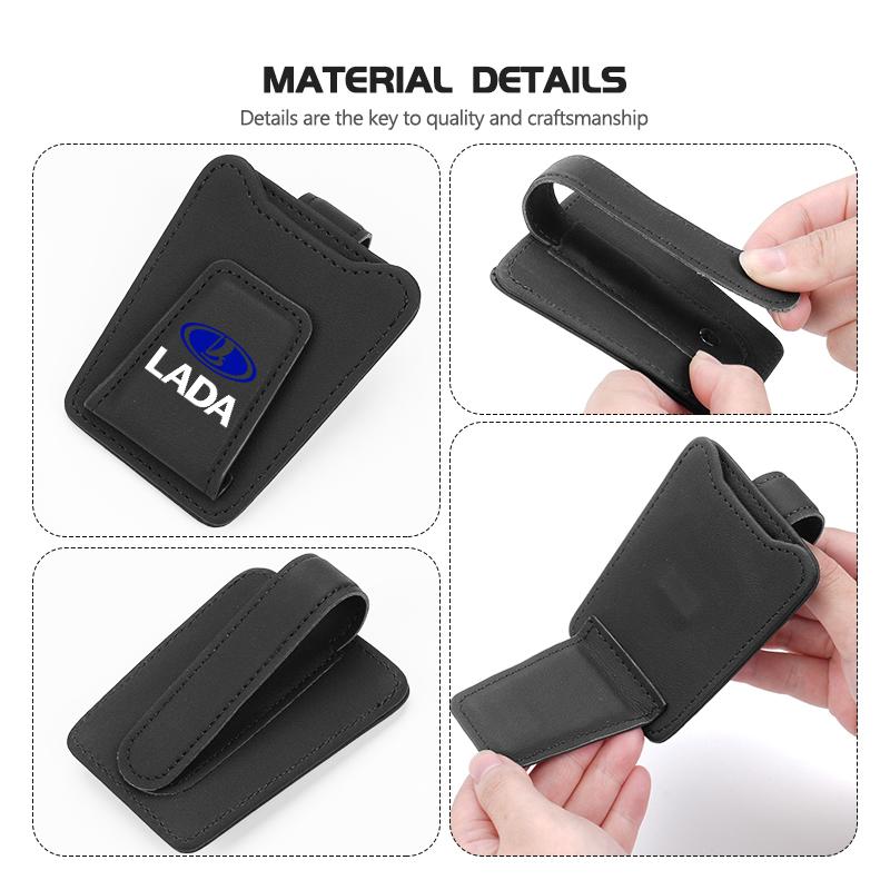 For Lada Car Glasses Clip Sunroof Plate Eyeglasses Clamp Storage Hanger Niva Vesta 4X4 Samara Kalina Largus Priora Granta