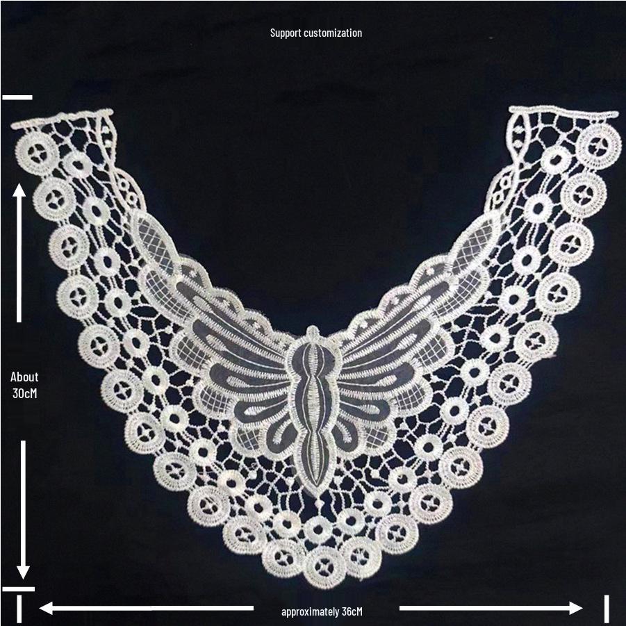 Polyester Lace Flower Embroidery Collar Patch