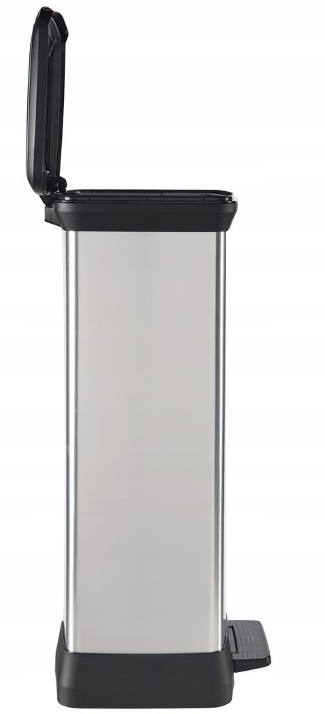 CURVER Mülleimer metallisiert mit Pedal 50 L