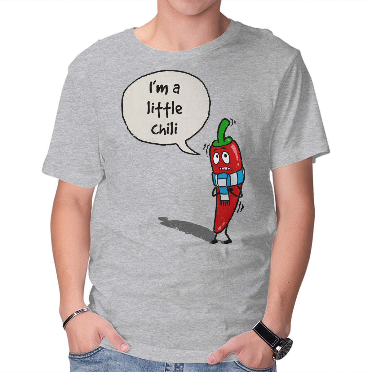 Unisex Crew Neck T-Shirt A Little Chili Graphic Short Sleeve Casual Tee XL