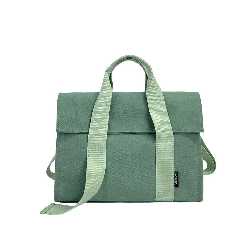 

Large capacity canvas bag, women s work commuter tablet storage handbag, simple shoulder messenger bag one size fits all зелёный