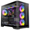 Gabinete de PC ANTEC C5 Curve ARGB Preto: Um gabinete de PC mid-tower sem colunas apresentando um painel curvo de vidro temperado que integra os painéis frontal e lateral.
