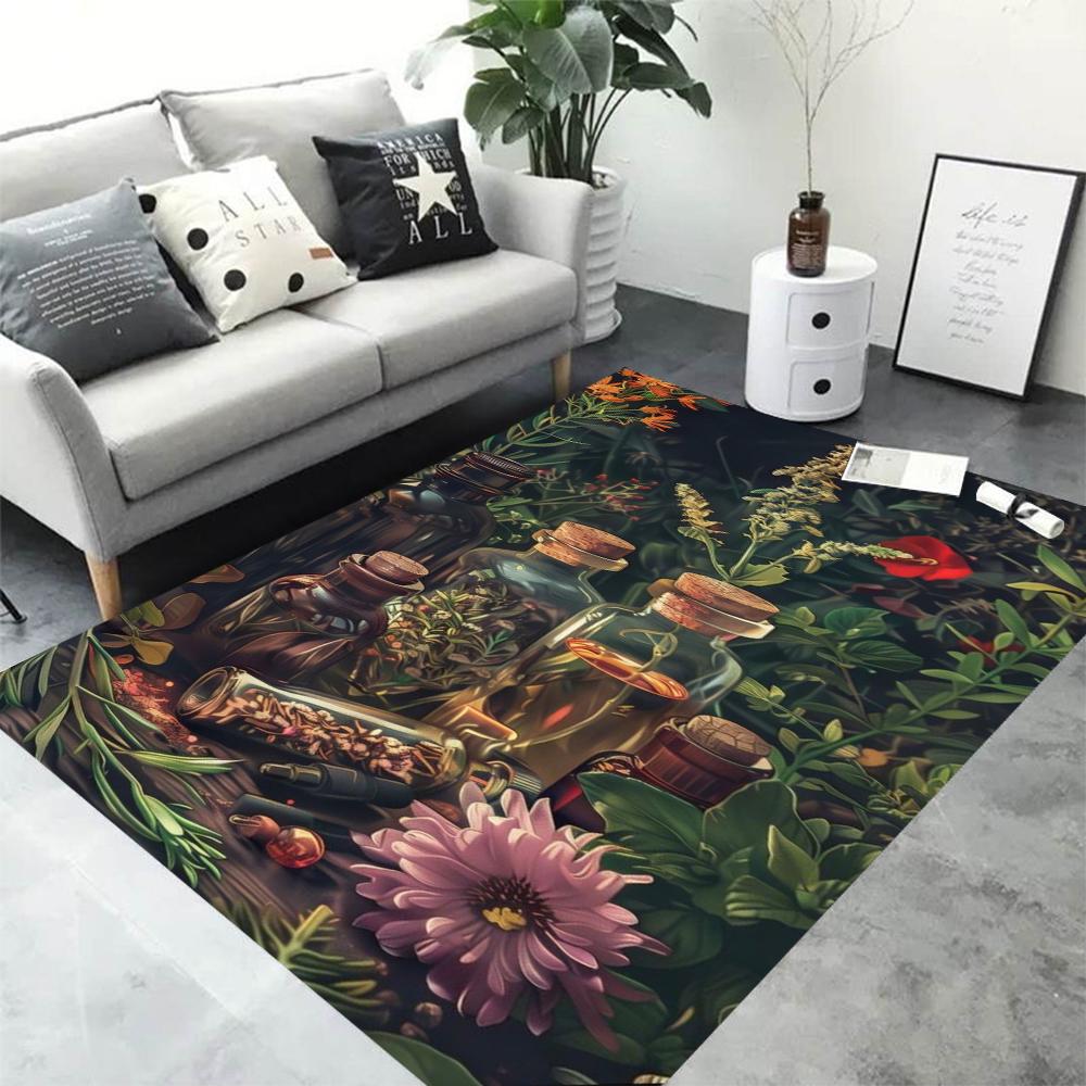 

Vintage Plants Wildflowers Area Rug for Home Living Room Bedroom Kitchen Rug Non-slip Flannel Rug Machine Washable Floor Mat 40x60CM