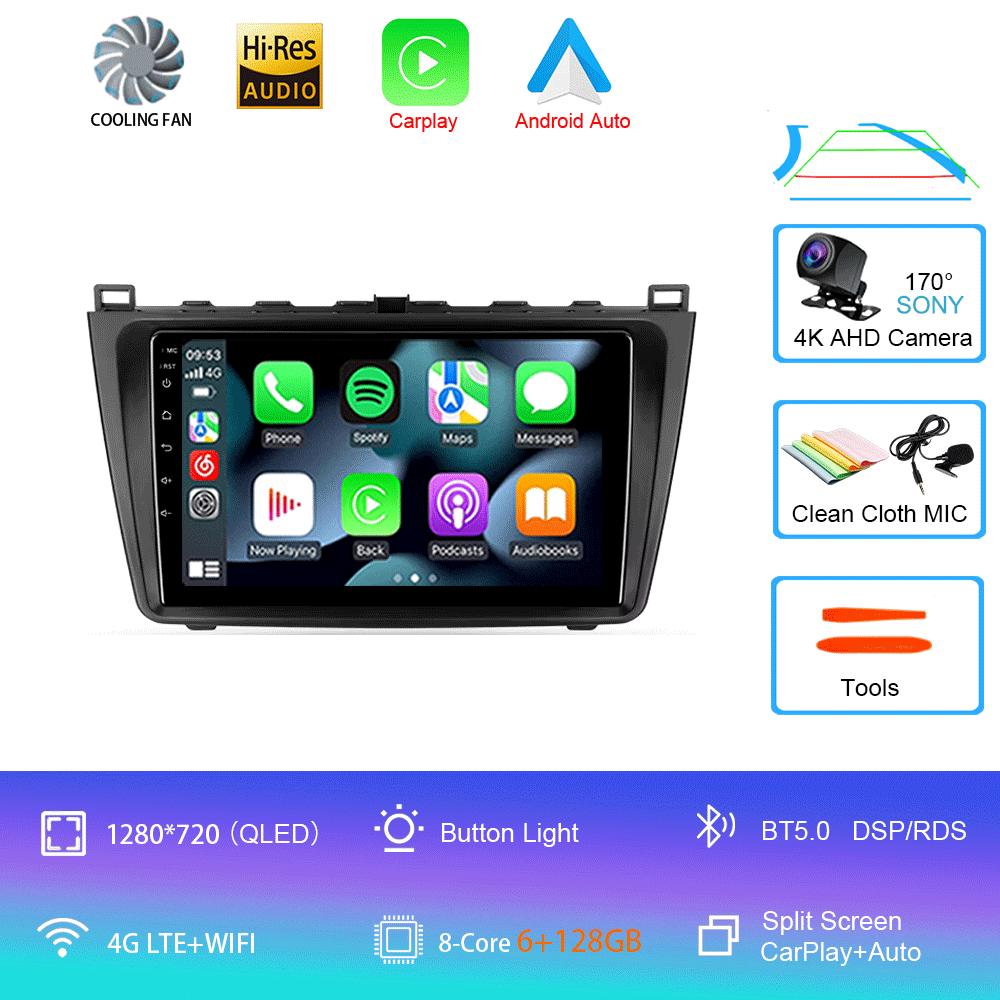 Android14 Carplay Auto For Mazda 6 GH 2007 2008 2009 2010 2011 2012 Multimedia GPS Car Radio Video Player Stereo 2din Head Unit