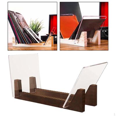 Album Holder with Clear Acrylic Ends, Organizer for 50 Vinyl Records