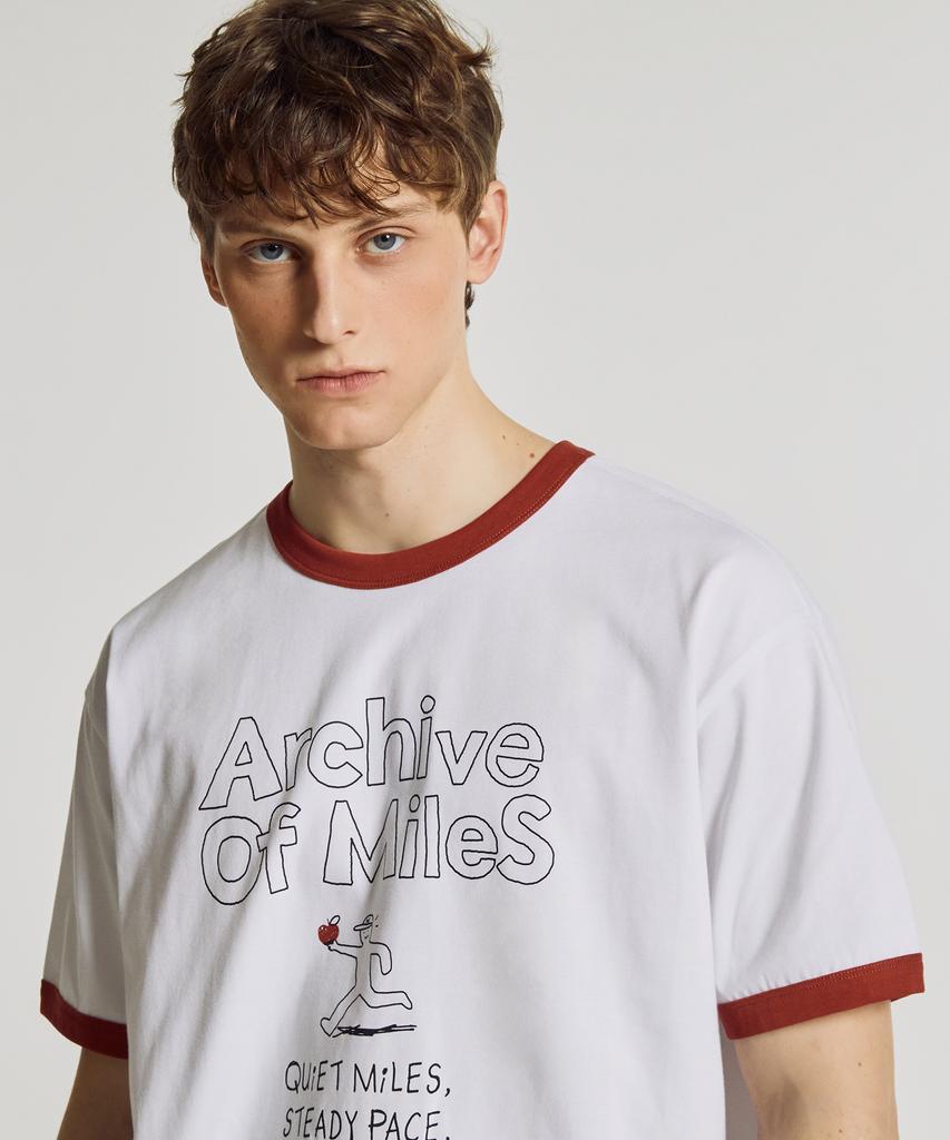 Nyuballanseu Nbneg2A103 / Uni Archive Pace Running Ringer Tee (White)